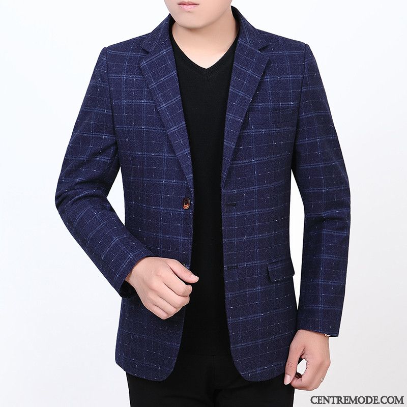 Costumes Blazer Homme Une Veste L'automne Printemps Jeunesse Hiver Manteau