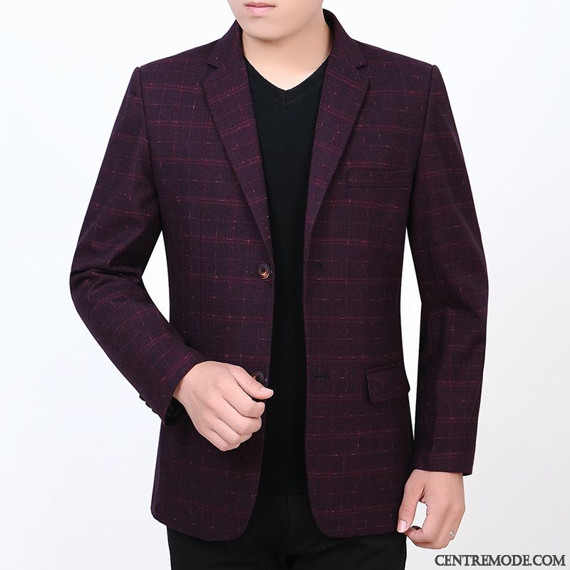 Costumes Blazer Homme Une Veste L'automne Printemps Jeunesse Hiver Manteau