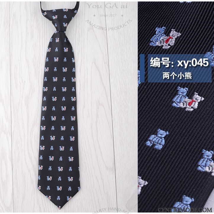 Cravate Homme Accessoires Chemise Petit Modèle Court Paragraphe Dessin Animé
