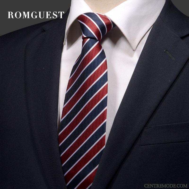 Cravate Homme Étudiant Rayé Marier Vêtements De Cérémonie Entreprise Dégradé Noir Rouge