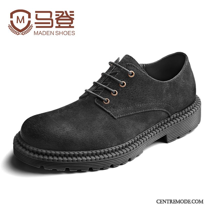 Derbies En Daim Homme Vert Jaunâtre Brun, Derbies Hautes Cuir Homme Pas Cher