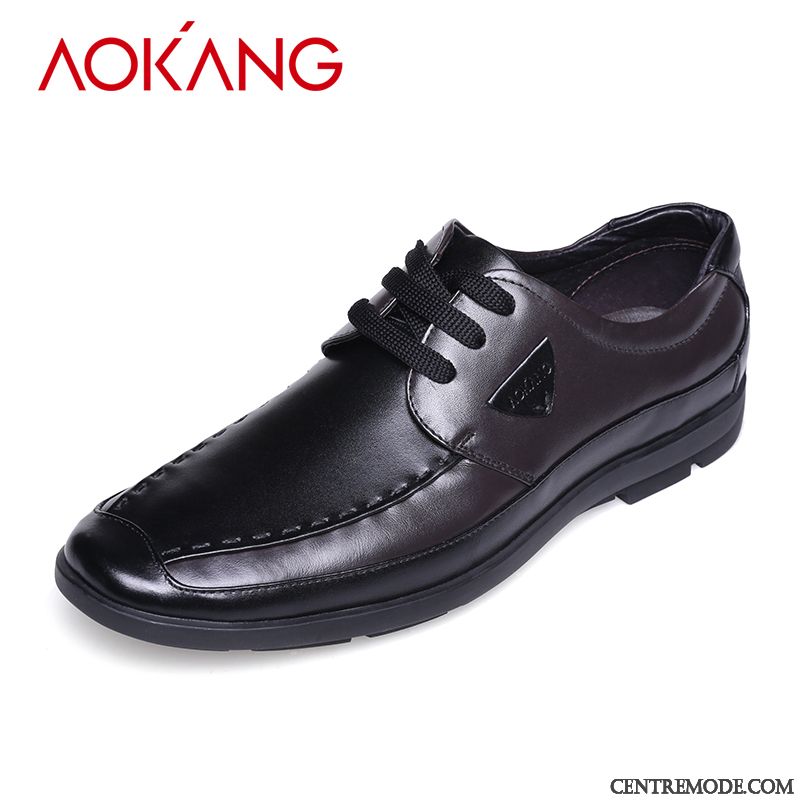 Derbies Fourrées Pas Cher Noir Blanc, Derbies Cuir Homme Noir