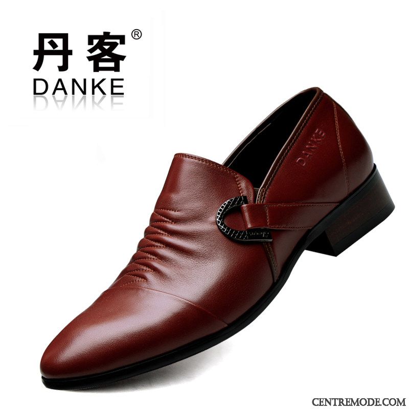 Derbies Homme Angleterre Chaussures De Mariage Printemps Cuir Véritable De Boîtier Costume Formel Noir