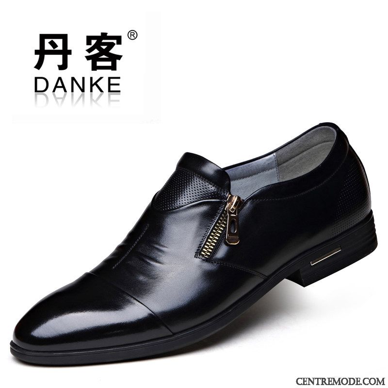 Derbies Homme Angleterre Chaussures De Mariage Printemps Cuir Véritable De Boîtier Costume Formel Noir