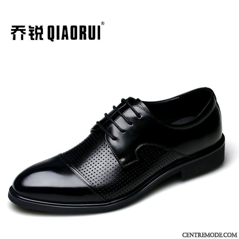 Derbies Homme Angleterre Chaussures En Cuir Semelle Doux Laçage Entreprise Grande Taille Noir