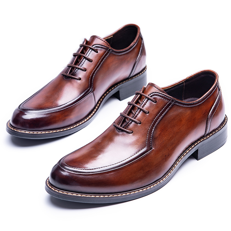 Derbies Homme Angleterre Rétro Chaussures En Cuir Entreprise Dessus Cuir Cuir Véritable Noir