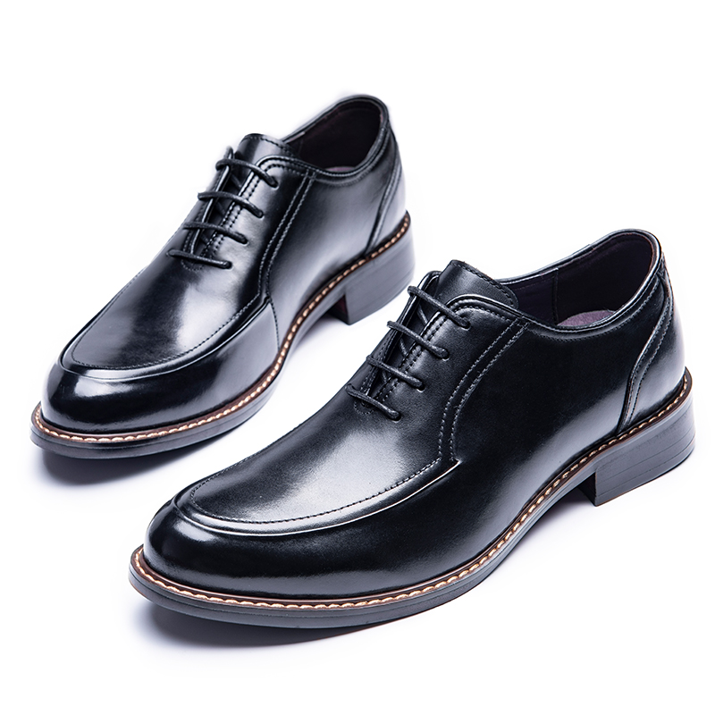 Derbies Homme Angleterre Rétro Chaussures En Cuir Entreprise Dessus Cuir Cuir Véritable Noir