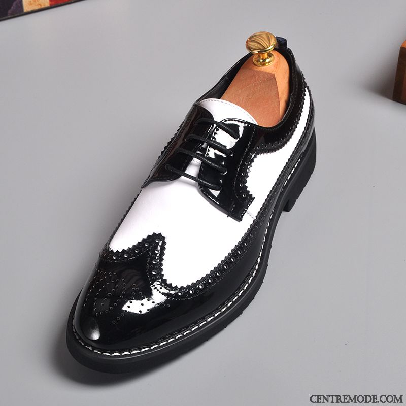 Derbies Homme Angleterre Tendance Été Beau Costume Formel Chaussures En Cuir Blanc