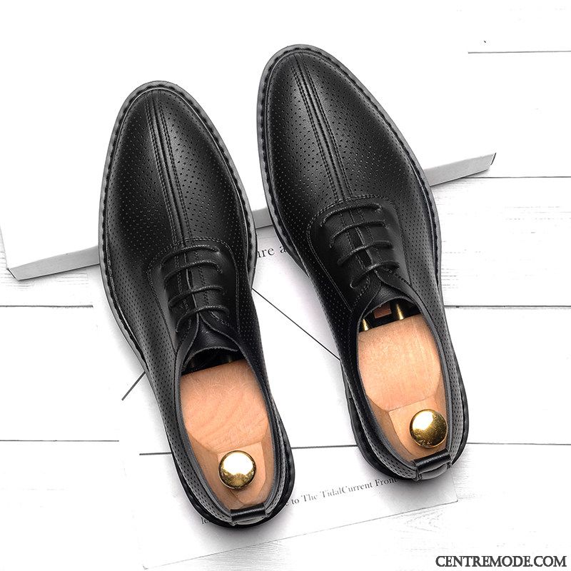 Derbies Homme Augmenté Semelle Doux Été Jeunesse Costume Formel Entreprise Noir