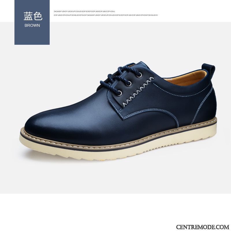 Derbies Homme Bout Rond Chaussures En Cuir Décontractée Angleterre Tendance Jeunesse Brun