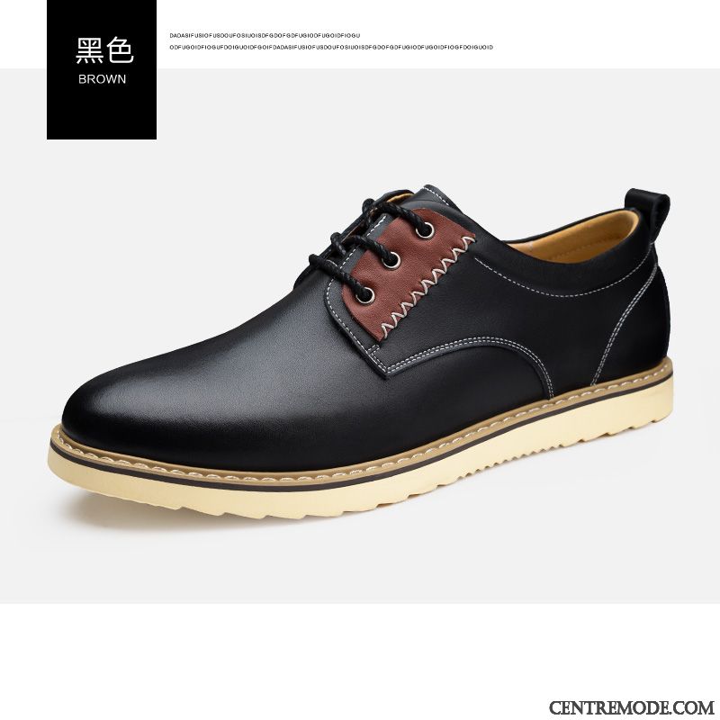 Derbies Homme Bout Rond Chaussures En Cuir Décontractée Angleterre Tendance Jeunesse Brun