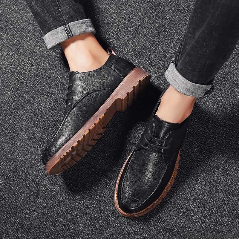 Derbies Homme Chaussures En Cuir Angleterre Tendance Décontractée Tous Les Assortis Été Marron