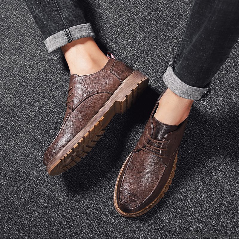 Derbies Homme Chaussures En Cuir Angleterre Tendance Décontractée Tous Les Assortis Été Marron