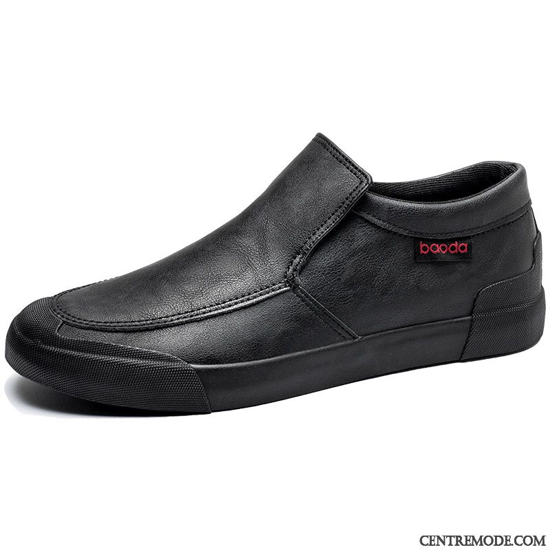 Derbies Homme Chaussures En Cuir Angleterre Tous Les Assortis Tendance Chaussures De Skate Décontractée Brun