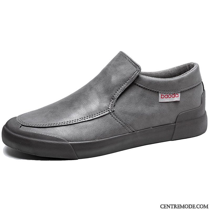 Derbies Homme Chaussures En Cuir Angleterre Tous Les Assortis Tendance Chaussures De Skate Décontractée Brun