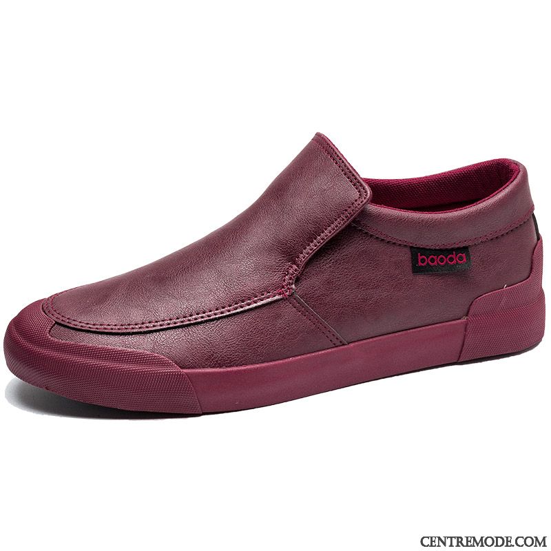 Derbies Homme Chaussures En Cuir Angleterre Tous Les Assortis Tendance Chaussures De Skate Décontractée Brun