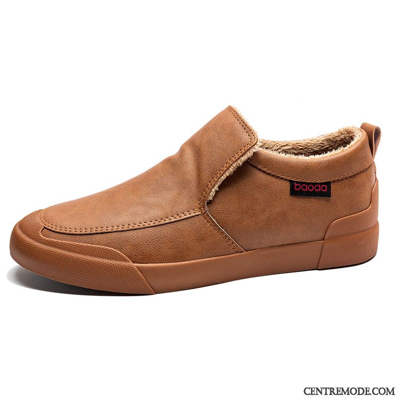 Derbies Homme Chaussures En Cuir Angleterre Tous Les Assortis Tendance Chaussures De Skate Décontractée Brun