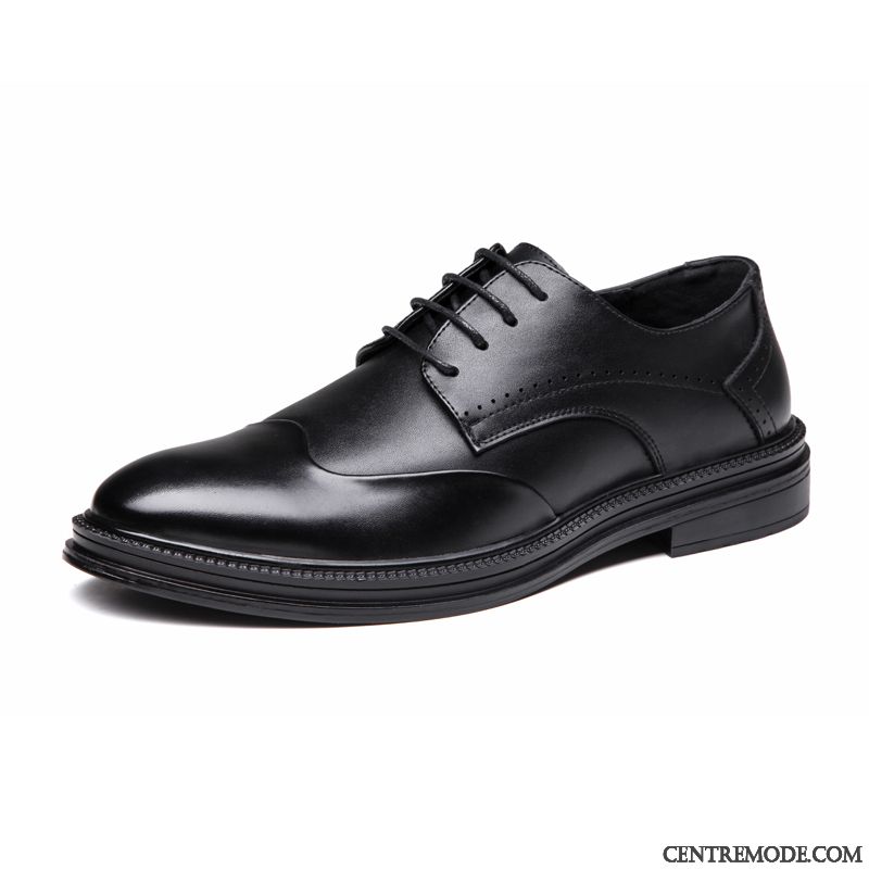 Derbies Homme Chaussures En Cuir Costume Formel Décontractée Printemps Jeunesse Angleterre Noir