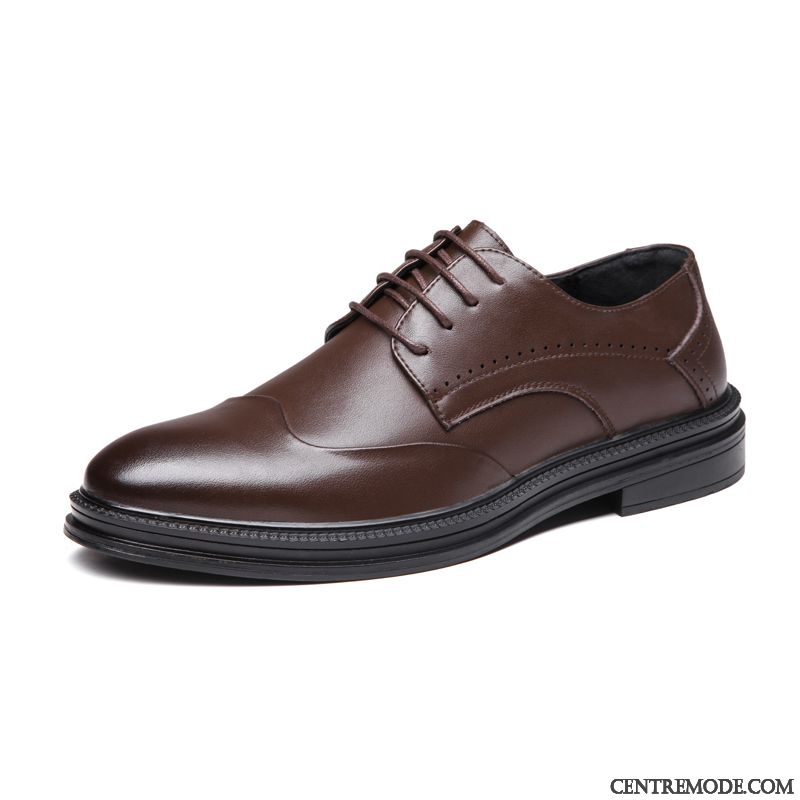 Derbies Homme Chaussures En Cuir Costume Formel Décontractée Printemps Jeunesse Angleterre Noir