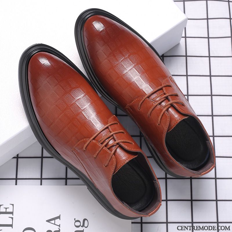 Derbies Homme Chaussures En Cuir Décontractée Angleterre Entreprise Costume Formel Tendance Noir Brun