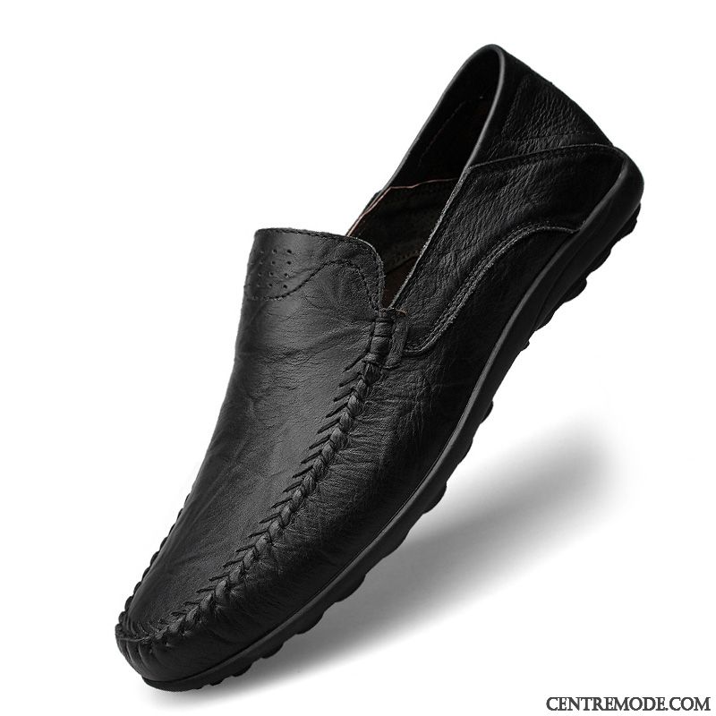 Derbies Homme Cuir Véritable Chaussures En Cuir Tendance Printemps Respirant Décontractée Rouge Marron