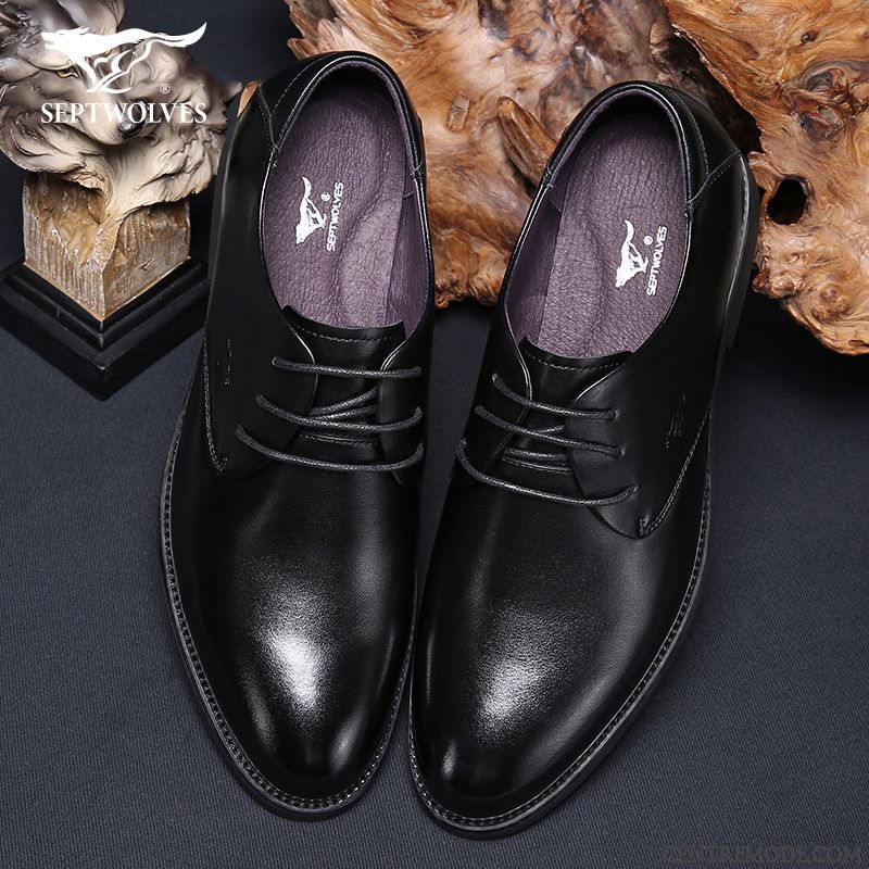 Derbies Homme Cuir Véritable Costume Formel Angleterre Chaussures En Cuir Augmenté Plus De Velours