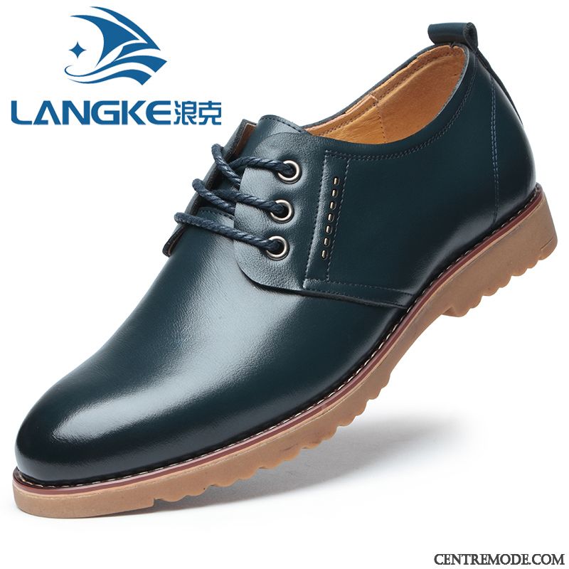 Derbies Homme Décontractée Angleterre Laçage Chaussures En Cuir Cuir Véritable Jours Brun