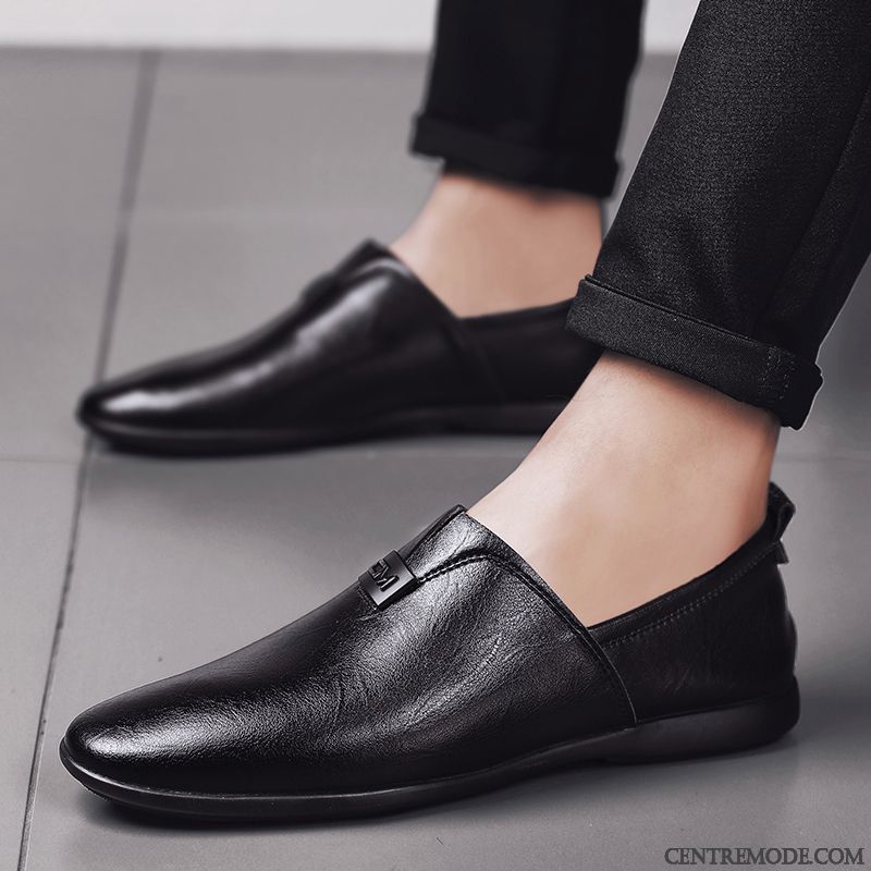 Derbies Homme Décontractée Chaussures En Cuir Printemps Costume Formel Tendance Mode Noir Brun