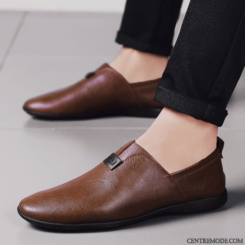 Derbies Homme Décontractée Chaussures En Cuir Printemps Costume Formel Tendance Mode Noir Brun