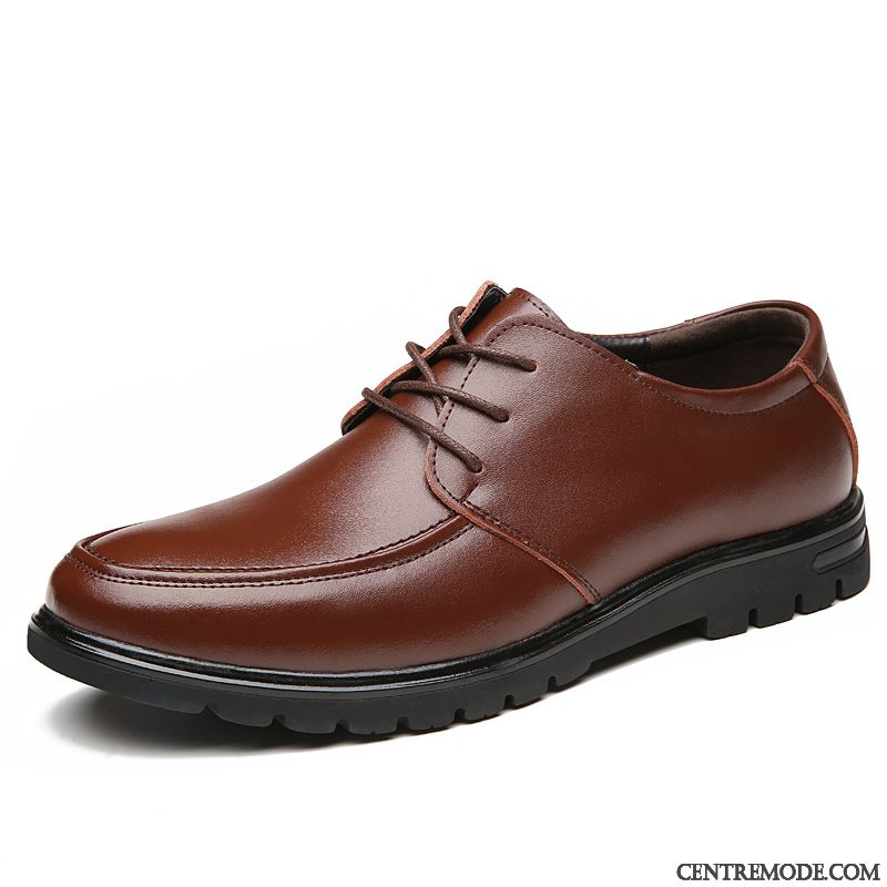 Derbies Homme Décontractée Cuir Véritable Costume Formel Entreprise Chaussures En Cuir Travailler Brun