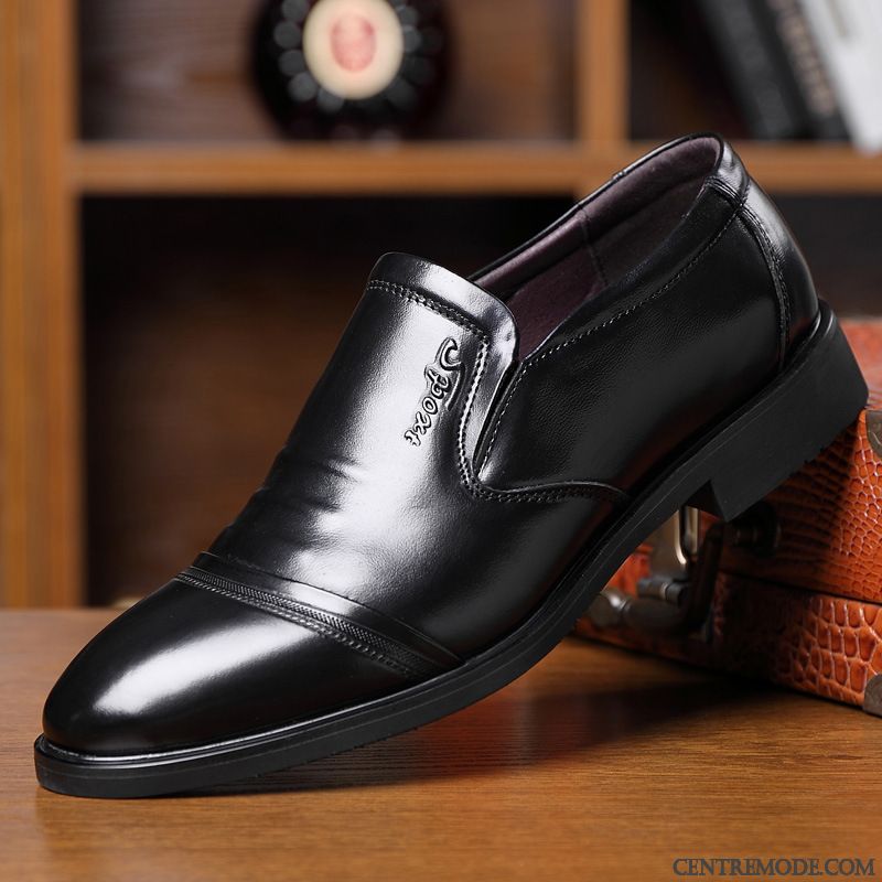 Derbies Homme Décontractée Cuir Véritable Entreprise Travailler Chaussures En Cuir De Boîtier Noir Jaune Marron