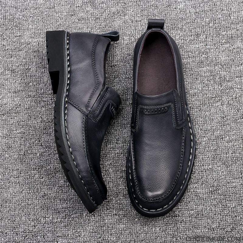 Derbies Homme Décontractée Dessus Cuir Costume Formel Chaussures En Cuir Entreprise Cuir Véritable Brun