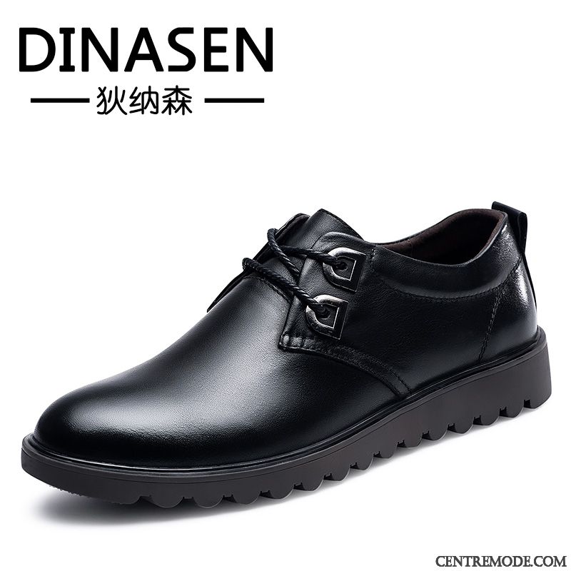Derbies Homme Décontractée Laçage Printemps Jeunesse Chaussures En Cuir Angleterre Marron