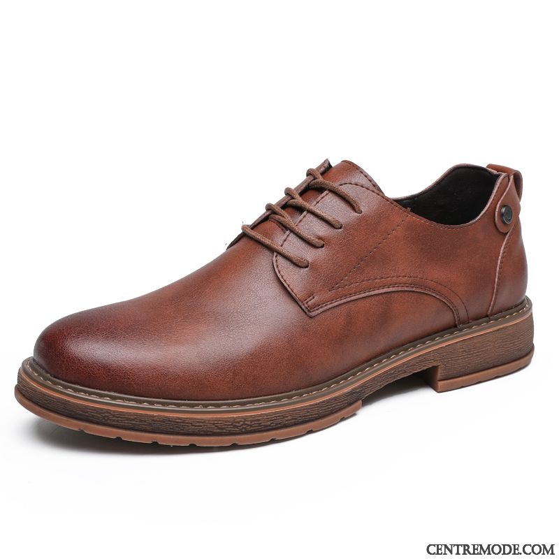 Derbies Homme Décontractée Semelle Oxford Tendance Entreprise Chaussures En Cuir Costume Formel Noir