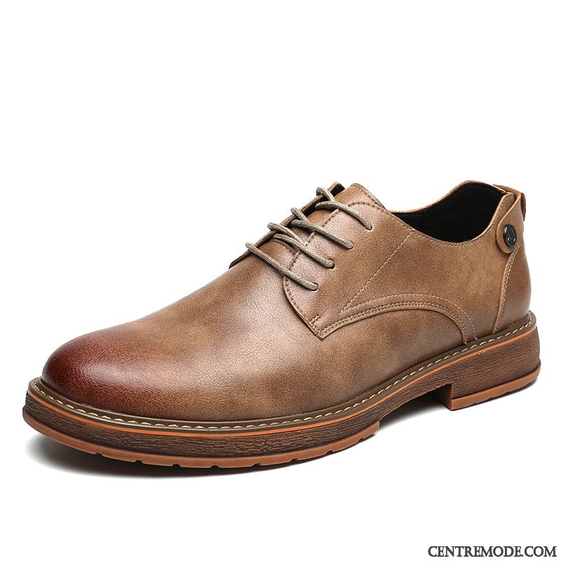 Derbies Homme Décontractée Semelle Oxford Tendance Entreprise Chaussures En Cuir Costume Formel Noir