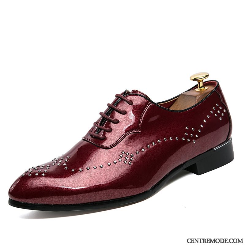 Derbies Homme Décontractée Tous Les Assortis En Cuir Pointe Pointue Chaussures En Cuir Entreprise Noir