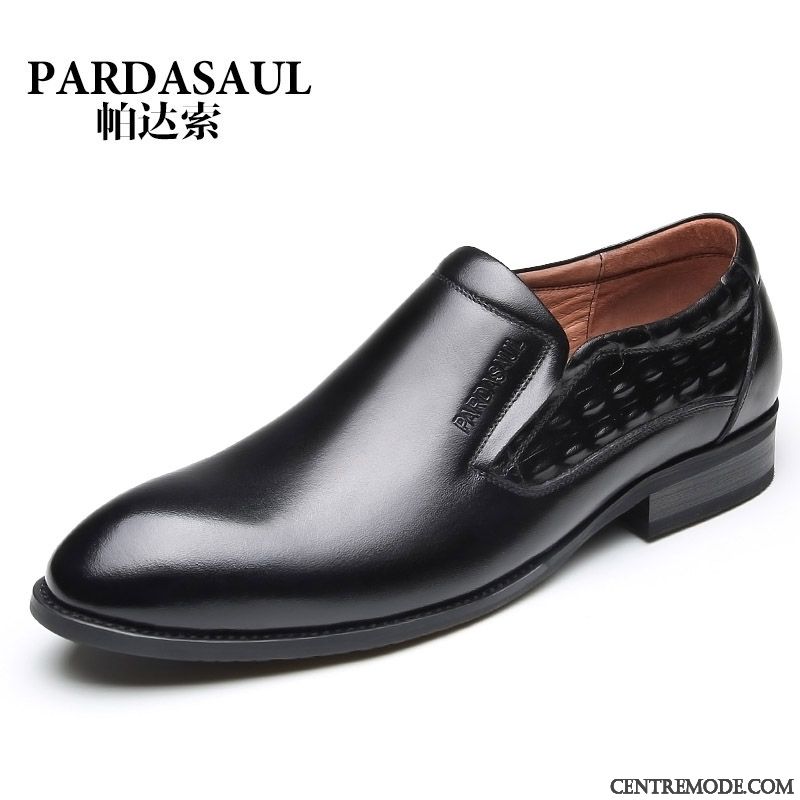 Derbies Homme Entreprise Chaussures De Mariage Costume Formel Basse Pointe Pointue De Boîtier Noir