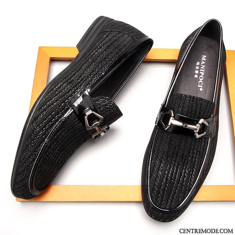 Derbies Homme Entreprise Décontractée Mocassin Semelle Doux Slip-on Angleterre Noir