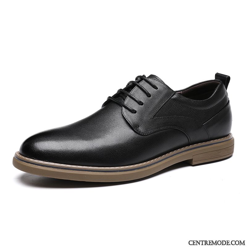 Derbies Homme Entreprise Décontractée Printemps Chaussures En Cuir Cuir Véritable Costume Formel Noir Rouge