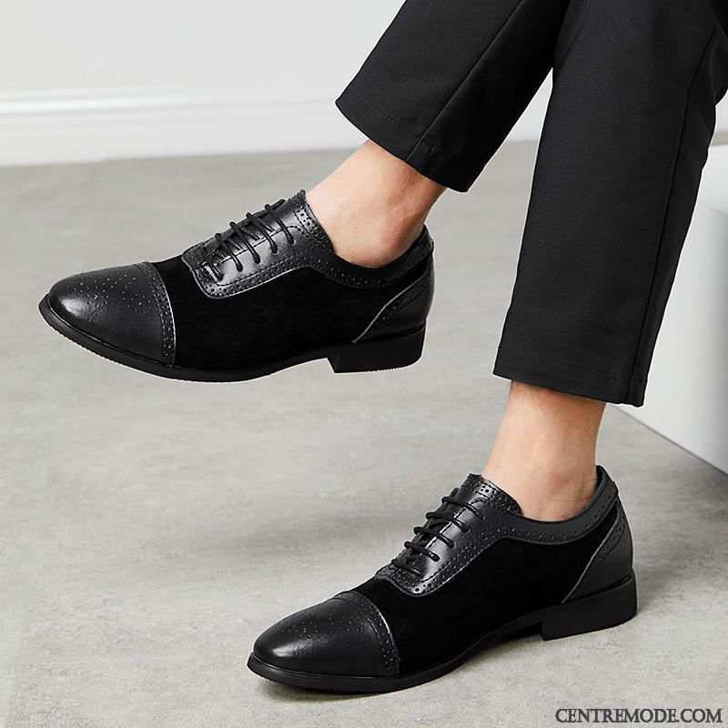 Derbies Homme Jeunesse Grande Taille Angleterre Chaussures En Cuir Tendance Gros Bleu