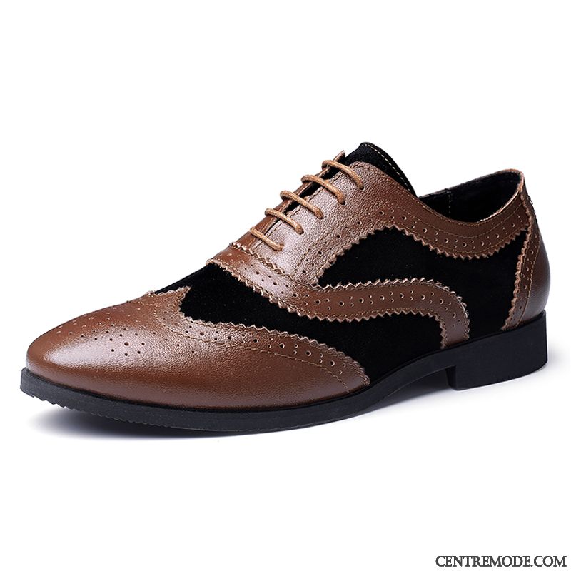 Derbies Homme Jeunesse Grande Taille Angleterre Chaussures En Cuir Tendance Gros Bleu