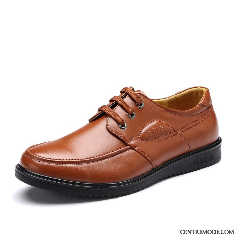 Derbies Homme Marron Cuir Vin Rouge Blé, Bottine Noir En Cuir