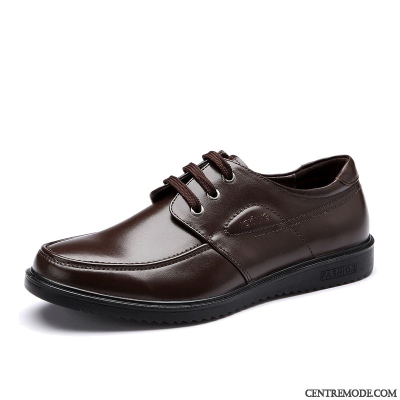 Derbies Homme Marron Cuir Vin Rouge Blé, Bottine Noir En Cuir