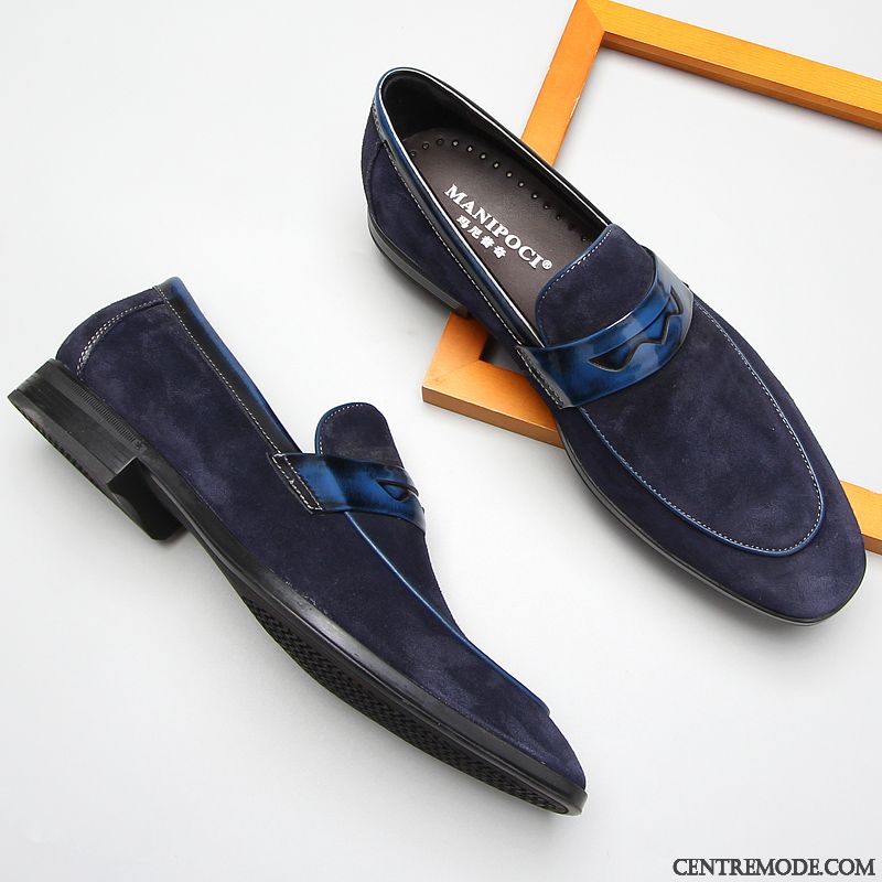 Derbies Homme Mocassin Printemps Décontractée Angleterre L'automne Chaussures En Cuir Noir