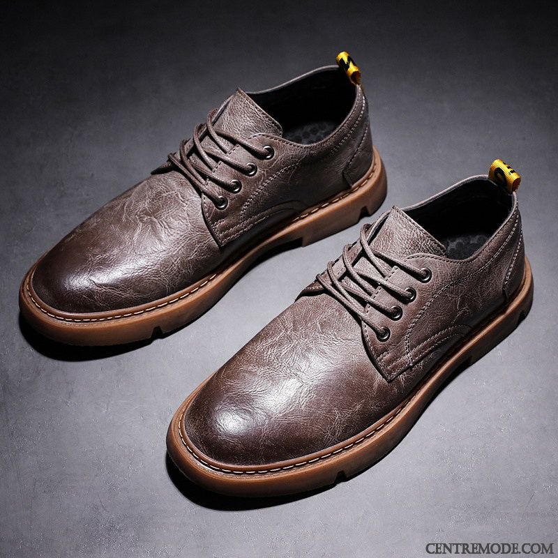 Derbies Homme Printemps Angleterre Costume Formel Décontractée Chaussures De Travail Chaussures En Cuir Noir