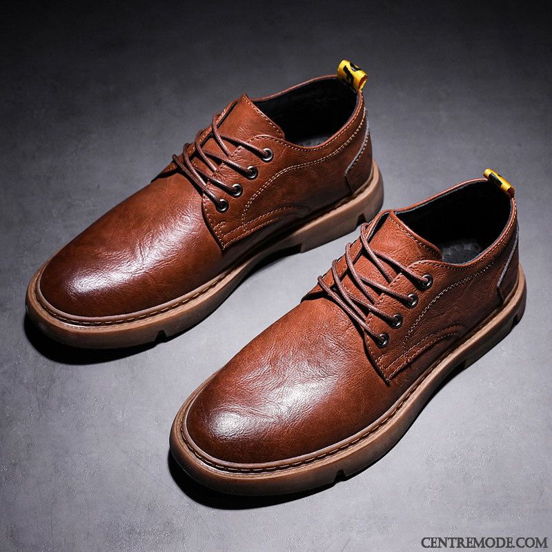 Derbies Homme Printemps Angleterre Costume Formel Décontractée Chaussures De Travail Chaussures En Cuir Noir