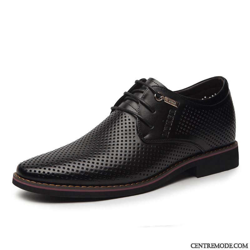 Derbies Homme Respirant Costume Formel Jeunesse Chaussures En Cuir Été Entreprise Bleu Brun