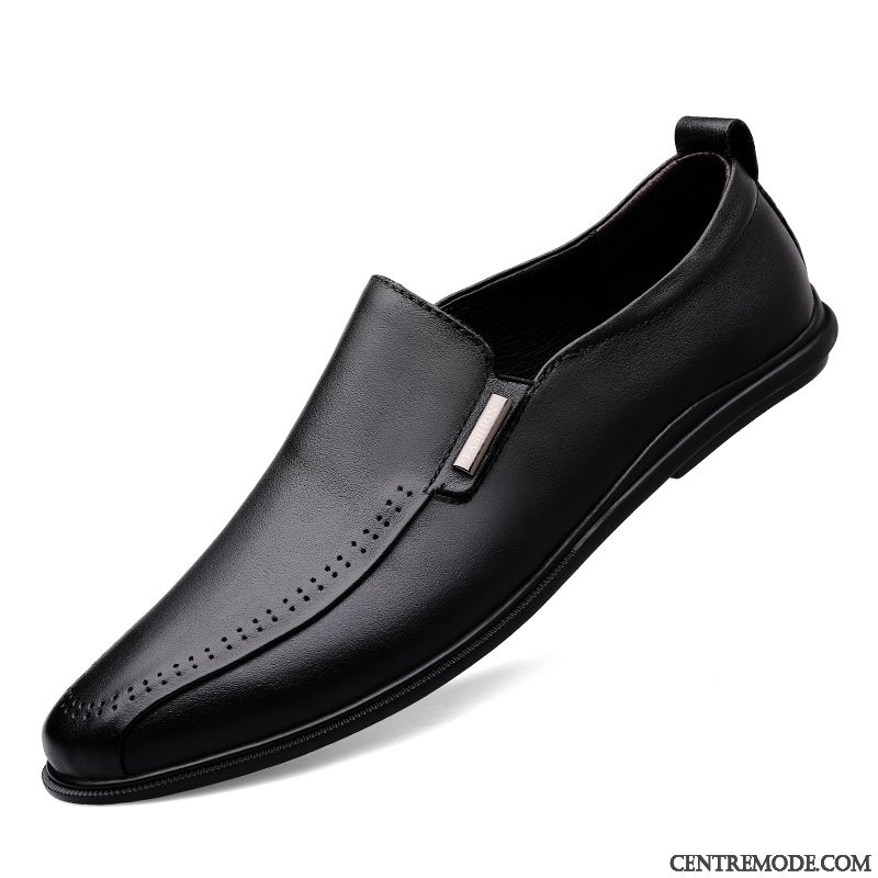 Derbies Homme Respirant Décontractée Cuir Véritable De Boîtier Tous Les Assortis Chaussures En Cuir Noir