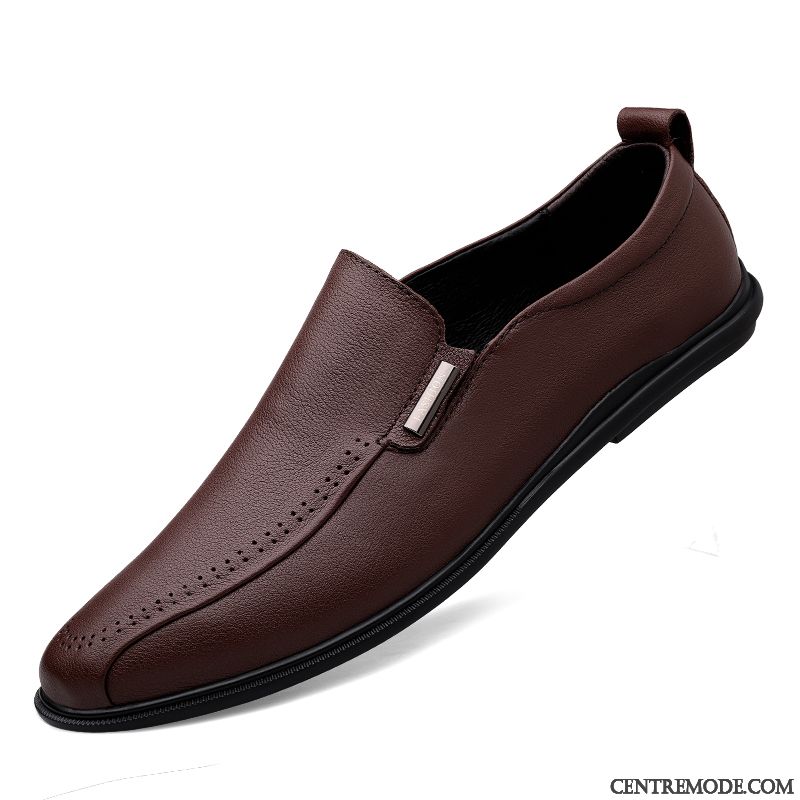 Derbies Homme Respirant Décontractée Cuir Véritable De Boîtier Tous Les Assortis Chaussures En Cuir Noir