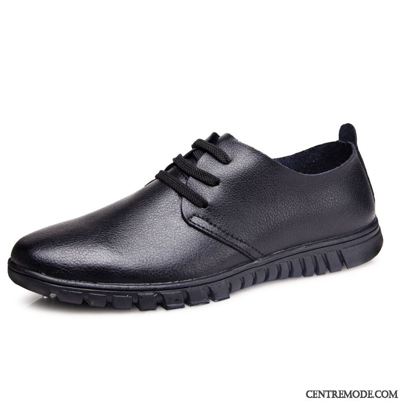 Derbies Homme Tendance Décontractée Cuir Entreprise Printemps Chaussures En Cuir Bleu Marin Noir